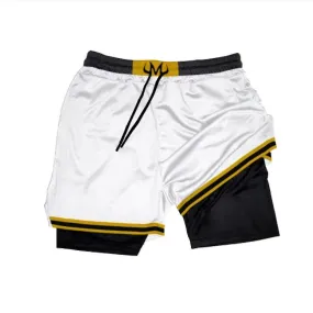 Anime Gym 2 en 1 Pantalones cortos para hombre Pantalones cortos de malla transpirable de secado rápido Pantalones cortos de ver