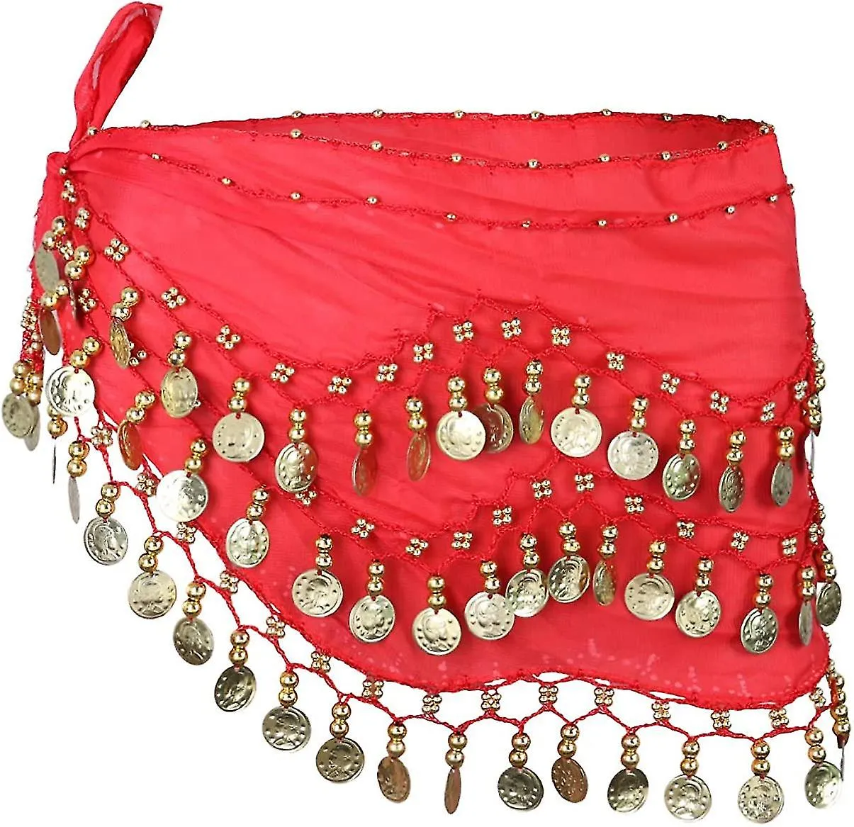 Belly Dance Scarf Scarf Belt Wave Draped Gold Coin Skirt Wrapped With Gold Coin Chiffon Draped Belly Dance Belt For Women Girls 