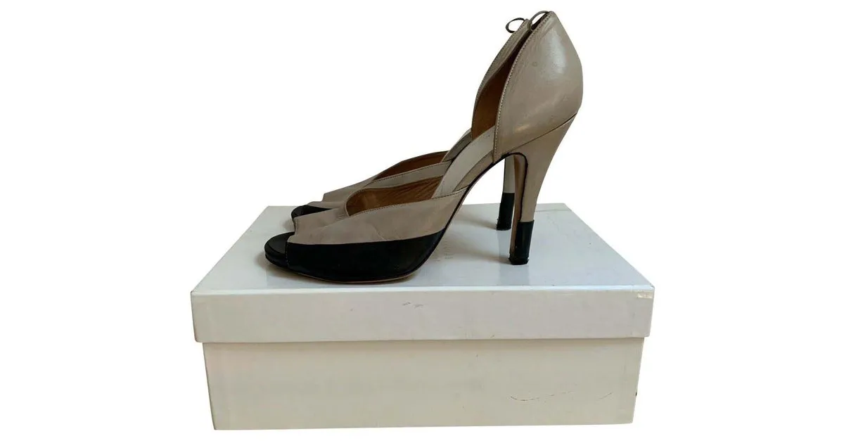 Bombas bicolores Maison Martin Margiela Negro Gris pardo 