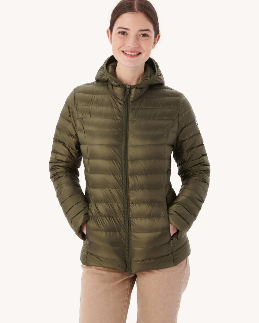 Chaqueta con capucha Jott de plumas pato Mujer P000WDOW01 – 255 Army CLOE BASIC Justoverthetop verde militar
