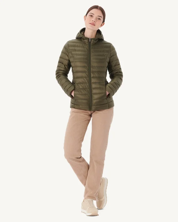 Chaqueta con capucha Jott de plumas pato Mujer P000WDOW01 – 255 Army CLOE BASIC Justoverthetop verde militar