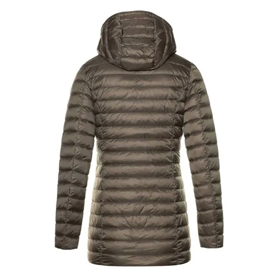 Chaqueta con capucha Jott midi 3/4 de plumas pato Mujer Taupe 3900/808 NOUR BASIC Larga Justoverthetop Color topo