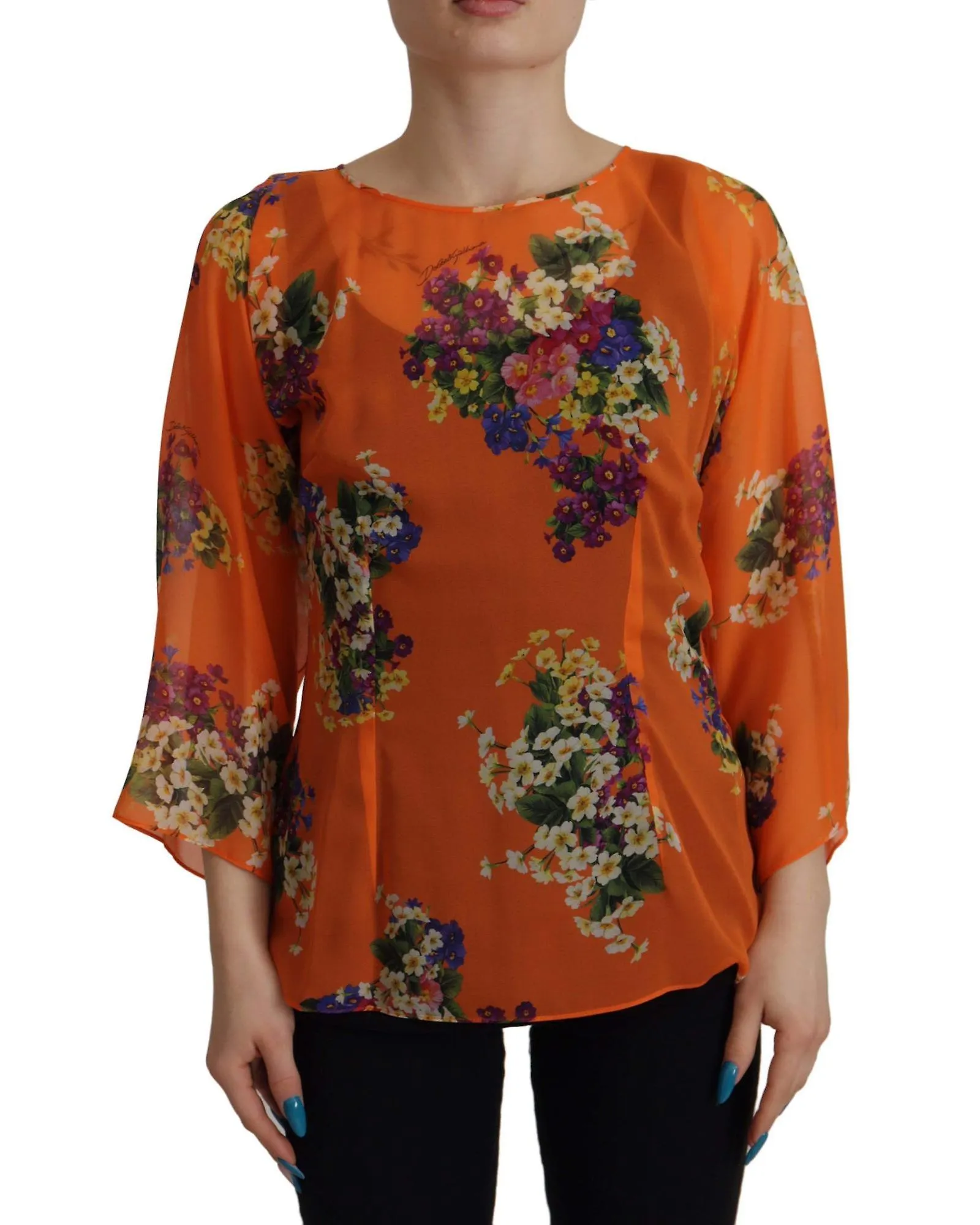 Dolce & Gabbana Floral Print Long Sleeve Blouse