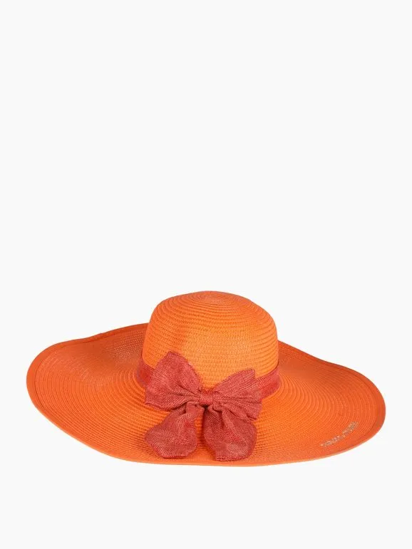 Enrico Coveri Sombrero de paja para mujer con lazo
