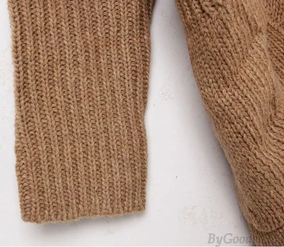 Fashion Irregular Cut Bat Sleeve Wool Cardigan Sweater
