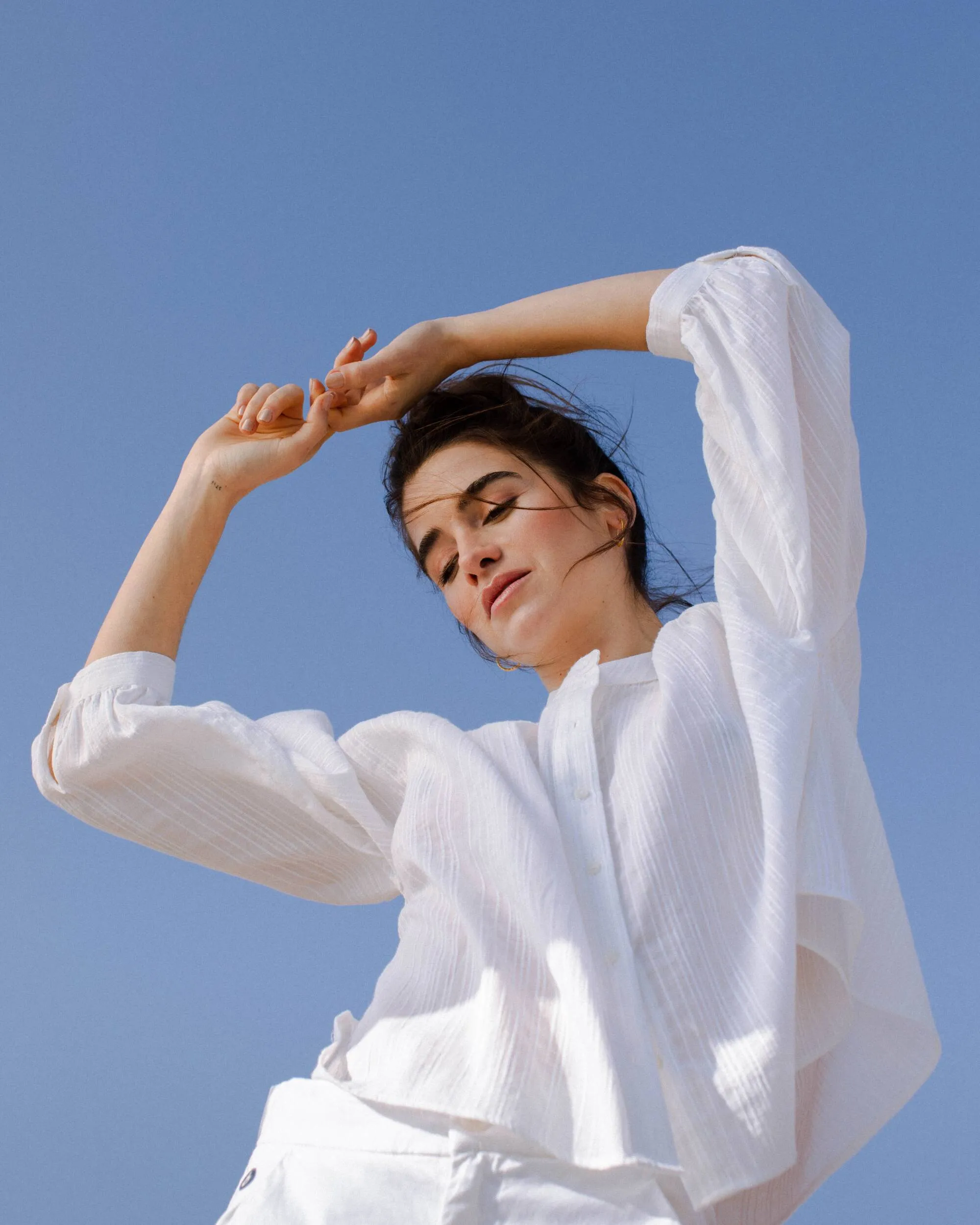 Ivory Boho Blouse White