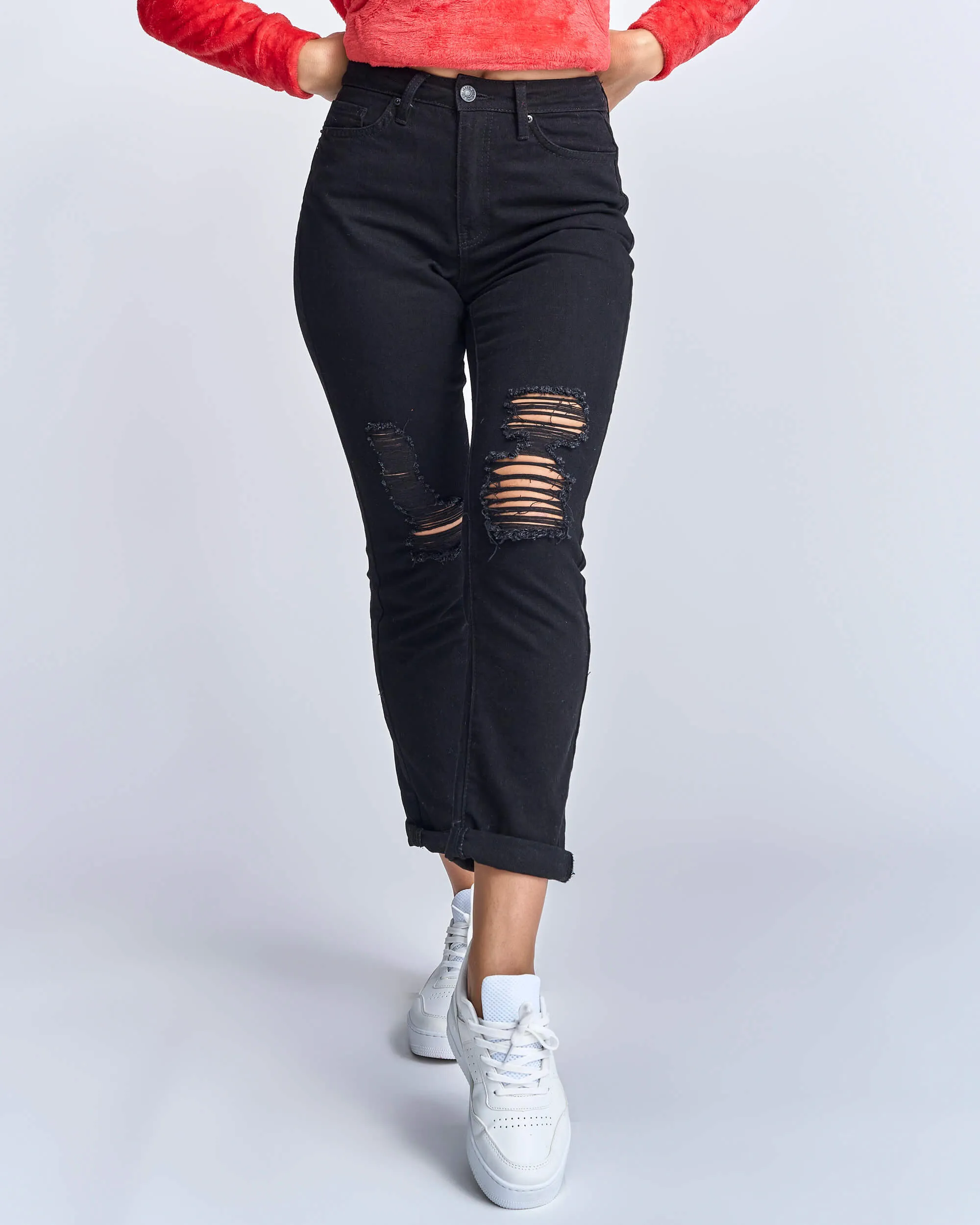 Jeans roto tipo “Mom” YMI