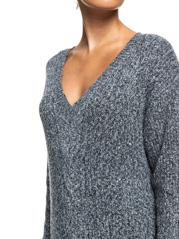 Jersey largo ROXY Vestido de Manga Larga para Mujer Turn A Corner  ANTHRACITE (kvj0) Ref. ERJKD03376 gris oscuro