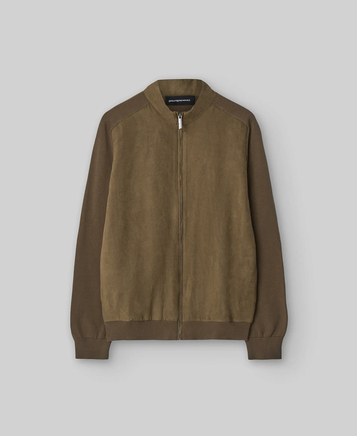 Knit and suede cardigan man