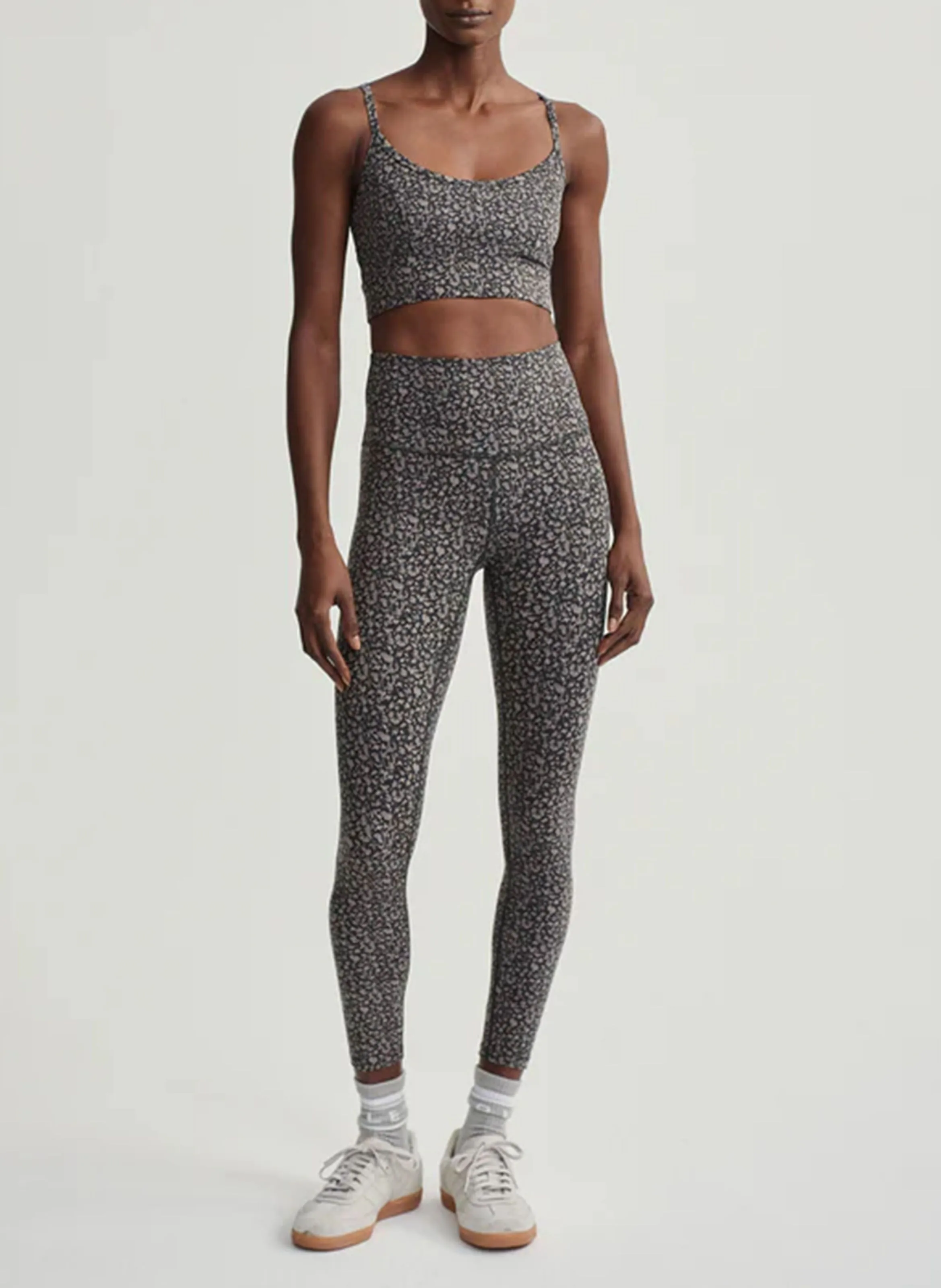 LET'S MOVE - Leggings de talle alta estampados en gris