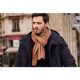 Melange Hazelnut Lambswool Scarf