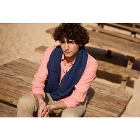 Men's navy cotton scarf 