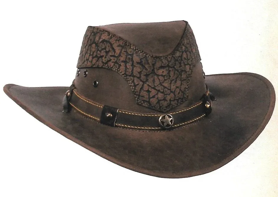 Sombrero de Piel Original Color Cafe con Cuello de Toro TOM-7110