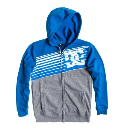 Sudadera DC SHOES con capucha y cremallera para Chicos Ref. ADBFT00049 GO BIG-BY COLOR BQWO AZUL-GRIS-BLANCO