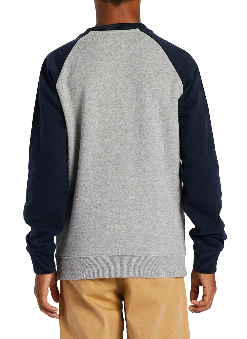 sudadera DC Star Pilot Raglan Crew - XSBB/Heather Grey/Navy Blazer - boy´s