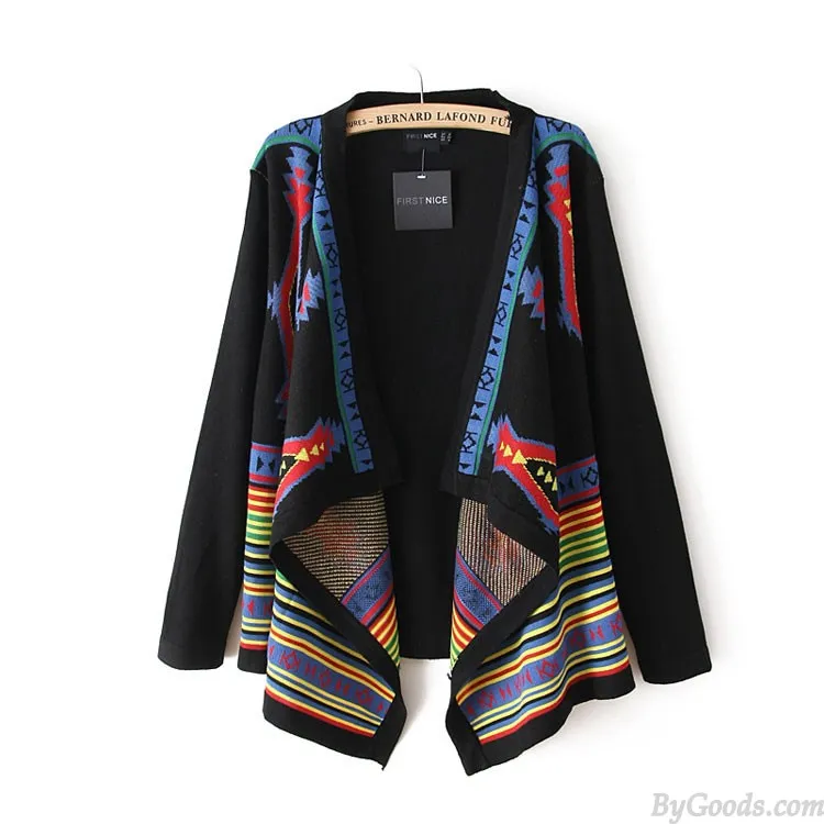  Unique Ethnic Geometric knit &Cardigan 