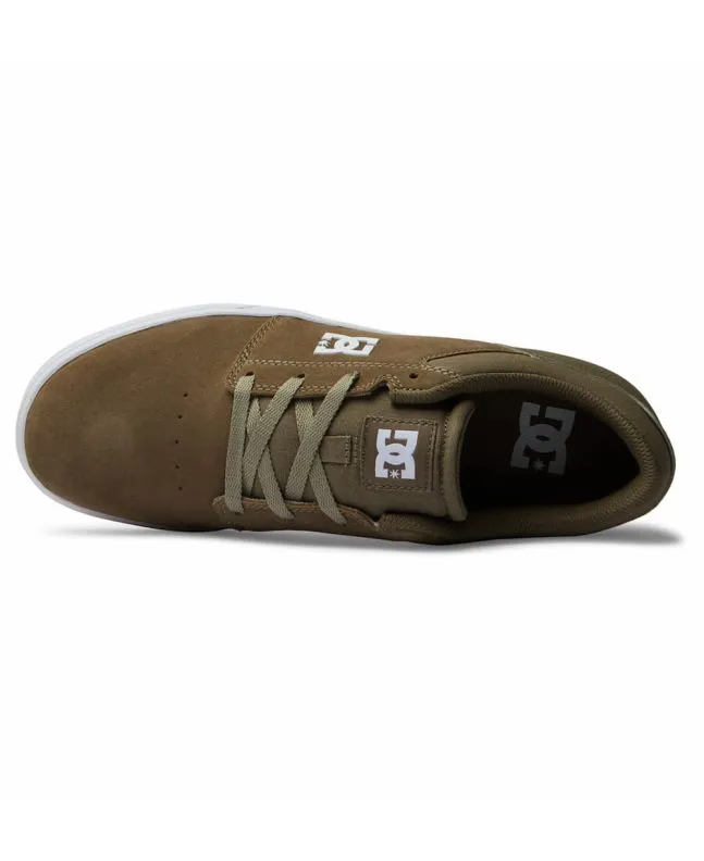 Zapatillas de cuero DC Shoes Crisis 2 Verde Oliva-Blanco