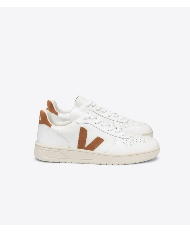 Zapatillas Veja V-10 Leather White Camel Unisex